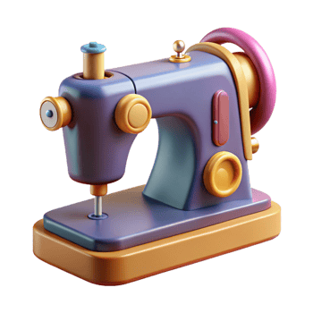 standout tropical Hyper-specific, concept art style, isolated cutout, vintage sewing machine with pedal with Transparent Background precision png