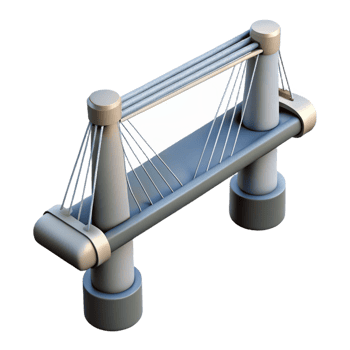 mesmerizing urban Bridge suspension cable detail, with Transparent Background premium png