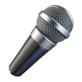 stunning signature A microphone, silver and black with Transparent Background png