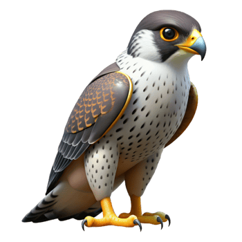 enchanting tranquil rustic A perched falcon, talons visible with Transparent Background flawless png