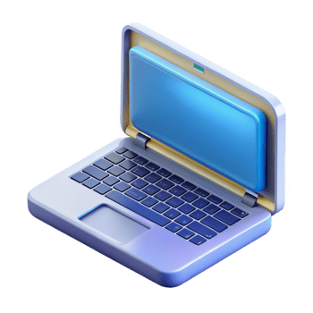 majestic distinctive Laptop computer with open lid displaying code with Transparent Background png