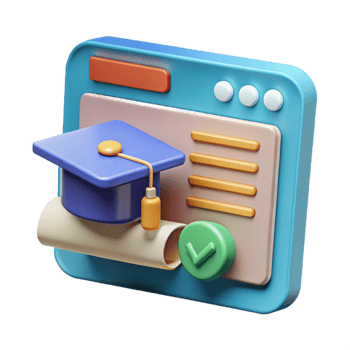 distinguished futuristic Online education platform interface with Transparent Background fine detail png