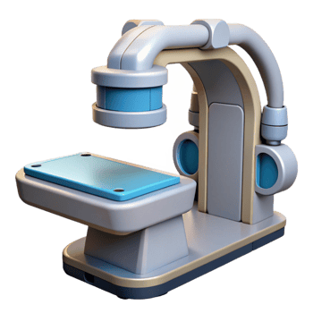 distinguished art deco Advanced medical scanner with articulated arms with Transparent Background top-tier png