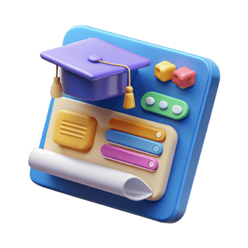 romantic gorgeous Online education platform interface with Transparent Background professional png