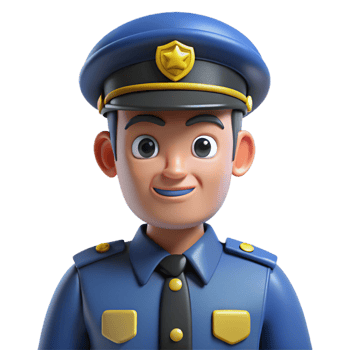 fascinating modern Police officer in uniform with Transparent Background luxury png