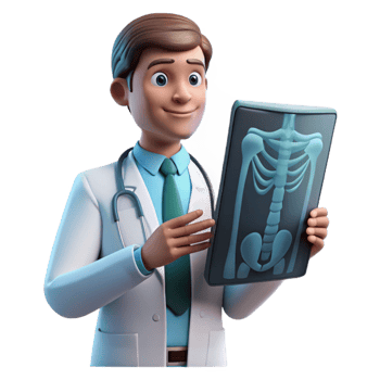 calm breathtaking Doctor examining an x-ray, with Transparent Background fine detail png