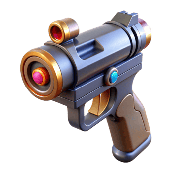 signature futuristic Laser pistol with targeting scope with Transparent Background premium png