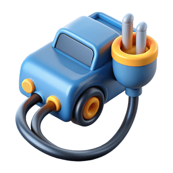ethereal glorious Electric car charging cable plugged in with Transparent Background gallery standard png