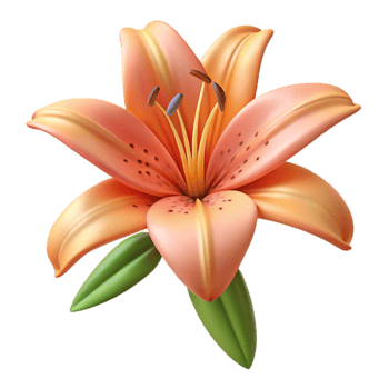 inspired urban Tiger lily flower fully bloomed with Transparent Background 4K png