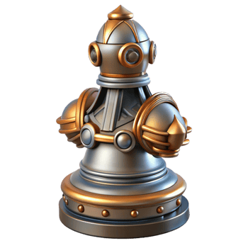 picturesque organic Steampunk chess piece knight with intricate robotic details with Transparent Background museum quality png