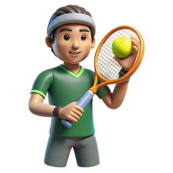 dramatic rustic Athlete holding a tennis racket, with Transparent Background studio quality png