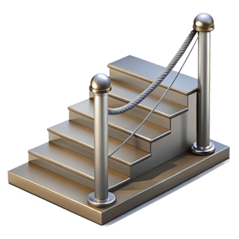 alluring rare Staircase railing, stainless steel cable, with Transparent Background png