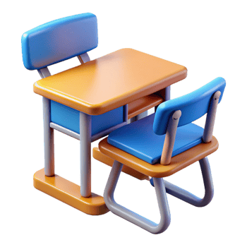 remarkable rustic School desk and chair set, with Transparent Background handcrafted png
