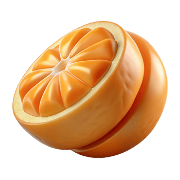 gorgeous signature A single, peeled orange segment with Transparent Background png
