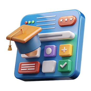 wonderful rustic Online education platform interface with Transparent Background masterfully captured png