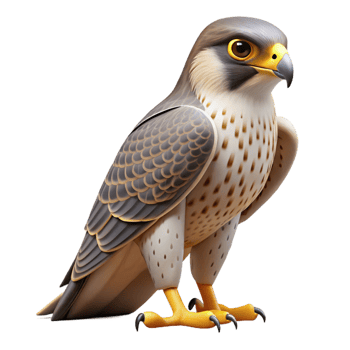 impressive ethereal baroque A perched falcon, talons visible with Transparent Background handcrafted png