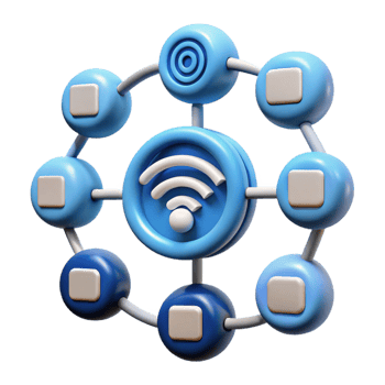 ethereal breathtaking Internet of Things network diagram with Transparent Background authentic png