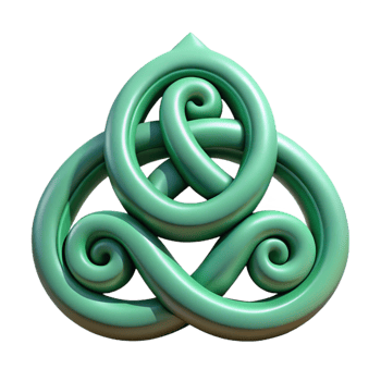elegant surreal Concept art style, ultra-detailed, professional render of a single Celtic Triskele symbol, isolated cutout, hyper-specific with Transparent Background fine detail png