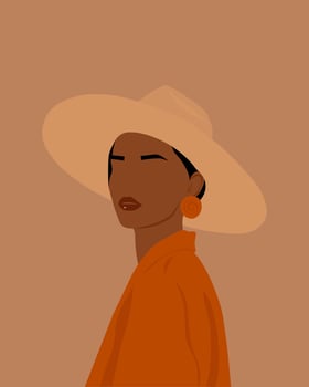 Black Woman Art Portrait vector