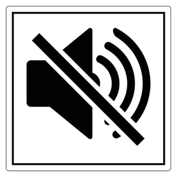 Black and White Sound Symbol with Mute Icon for Noise Control Signage vector