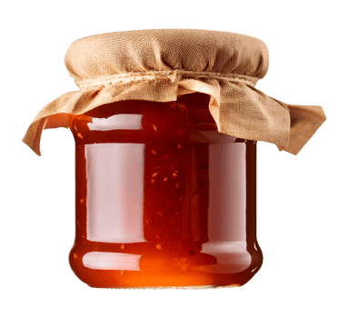 Jar of delicious homemade fruit preserve png