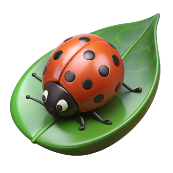rare futuristic Single ladybug on a green leaf with Transparent Background This one slightly bends the rules but is a VERY common search studio quality png