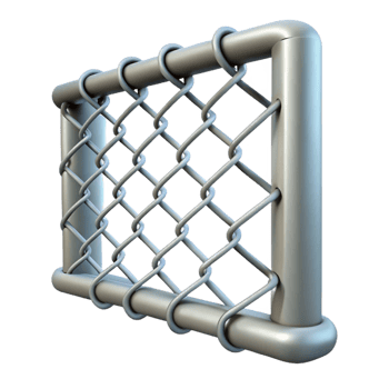 exquisite whimsical modern Photorealistic, isolated cutout of a single, section of chain link fence with Transparent Background exclusive png