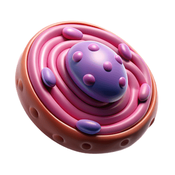 striking urban Concept art style, isolated cutout of a biomechanical cellular mitochondrion, ultra-detailed, professional render with Transparent Background professional png
