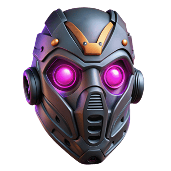 picturesque distinguished Cyberpunk mask with LED lights and intricate design with Transparent Background png