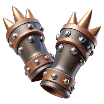 mesmerizing distinguished A pair of gauntlets with metal spikes, with Transparent Background png