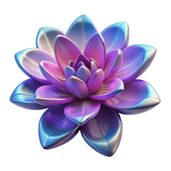 hypnotic exemplary Professional render, photorealistic, isolated cutout of a single, ultra-detailed, hyper-specific cosmic flower with glowing petals with Transparent Background png