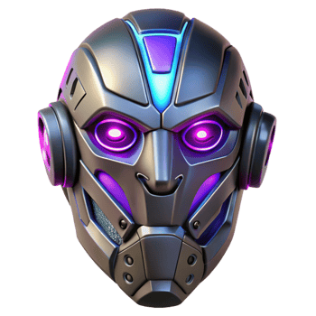 alluring coastal Cyberpunk mask with LED lights and intricate design with Transparent Background museum quality png