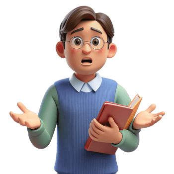 serene gothic Confused student, holding books, questioning expression, with Transparent Background artisan png