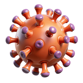 fascinating industrial Hyper-specific professional render, isolated cutout, single virus particle, scientifically accurate with Transparent Background museum quality png
