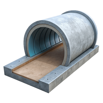 dazzling surreal Tunnel concrete lining section with Transparent Background high resolution png