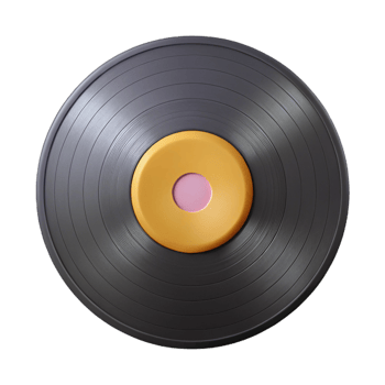 impressive whimsical coastal Concept art style isolated cutout of a single vinyl record with Transparent Background detailed png