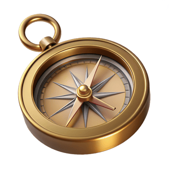 glorious urban Concept art style, hyper-specific professional render of a vintage compass with a brass casing with Transparent Background luxury png