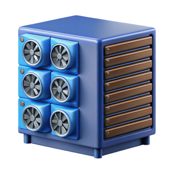 enchanting intense organic Server rack with cooling fans with Transparent Background exclusive png