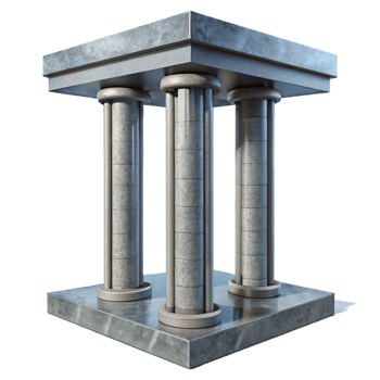 exemplary rustic Concrete pillar support structure, with Transparent Background detailed png