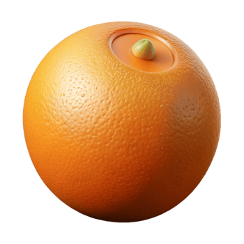 passionate breathtaking Photorealistic, ultra-detailed, isolated cutout of a single, ripe orange segment with Transparent Background expertly shot png
