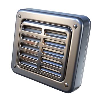 beautiful quintessential Metal ventilation grille, with Transparent Background png
