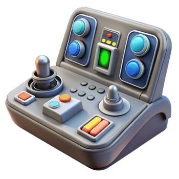 tranquil striking Spaceship control panel with buttons, levers, and displays with Transparent Background sharp png