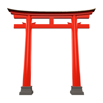 Torii gate traditional Japanese gateway Isolated on Transparent Background png