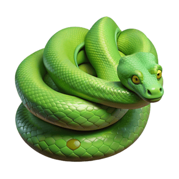 sought-after creative A coiled green tree python with scales with Transparent Background fine detail png
