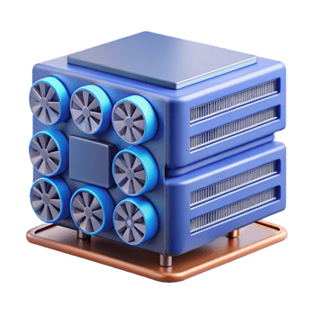 magnificent classic Server rack with cooling fans with Transparent Background 8K png