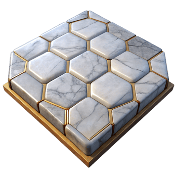 calm striking Marble floor tile pattern, with Transparent Background museum quality png