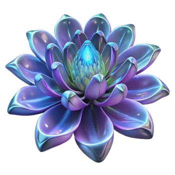 passionate radiant Alien flower, bioluminescent, intricate petals with Transparent Background precision png