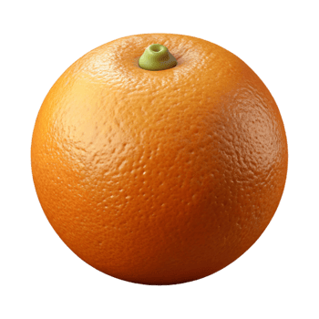 beautiful energetic industrial Concept art style, hyper-specific, isolated cutout of a single, ripe, juicy orange, peel texture clearly visible with Transparent Background detailed png