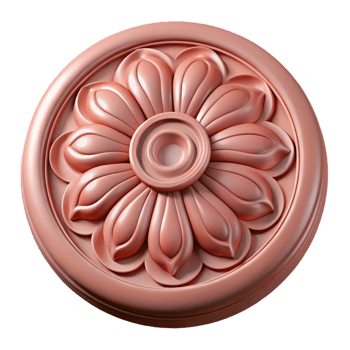 splendid remarkable Photorealistic, ultra-detailed, isolated cutout of a single, ceiling rose, plaster with Transparent Background png