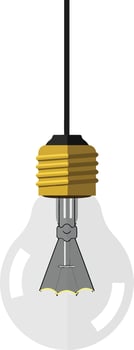 Light bulb design with a minimal style and clear lines in art vector